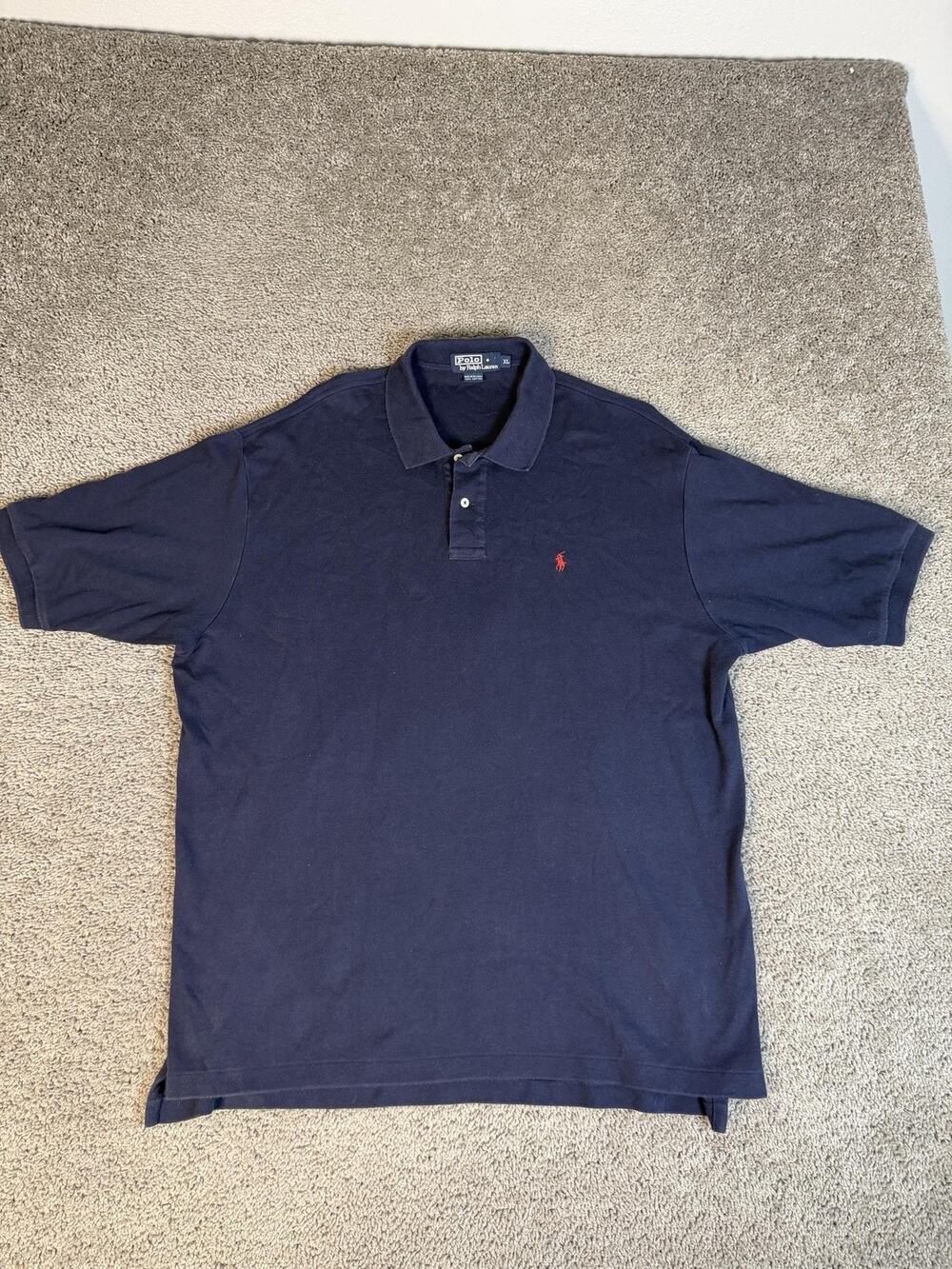 Polo Ralph Lauren Polo Shirt Mens XL Blue Short Sleeve 100% Cotton Collared